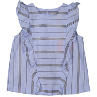 Maan Blue Stripe Savoy Top