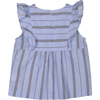 Maan Blue Stripe Savoy Top