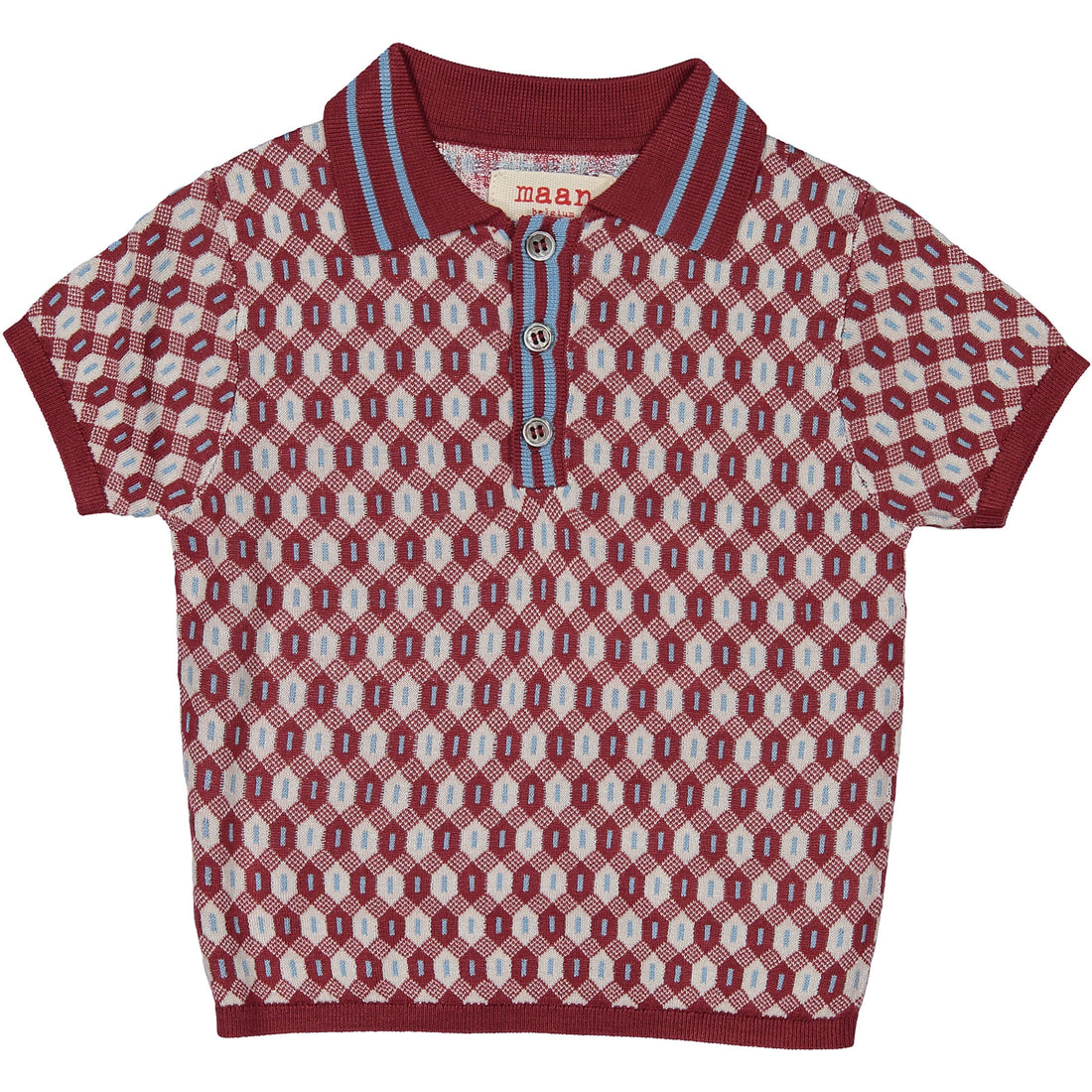 Maan Raisin Jacquard Knit Polo