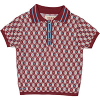 Maan Raisin Jacquard Knit Polo