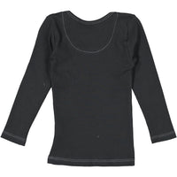 Flora and Henri Charcoal Rib Baby Lap Tee