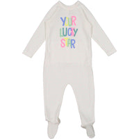 Bonpoint White Lucky Star Stretchie