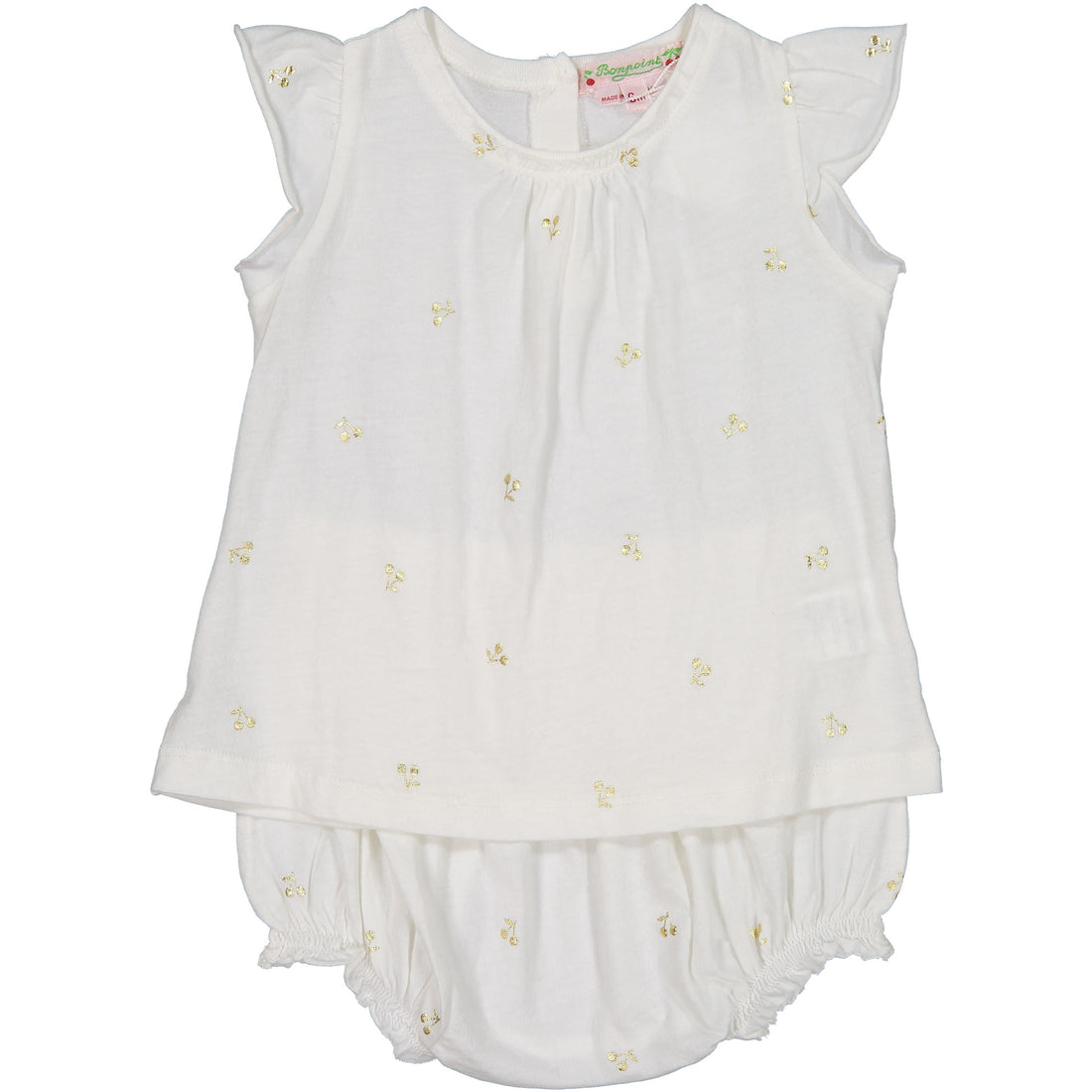 Bonpoint Cream Dot Bloomer Set