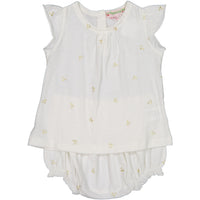 Bonpoint Cream Dot Bloomer Set