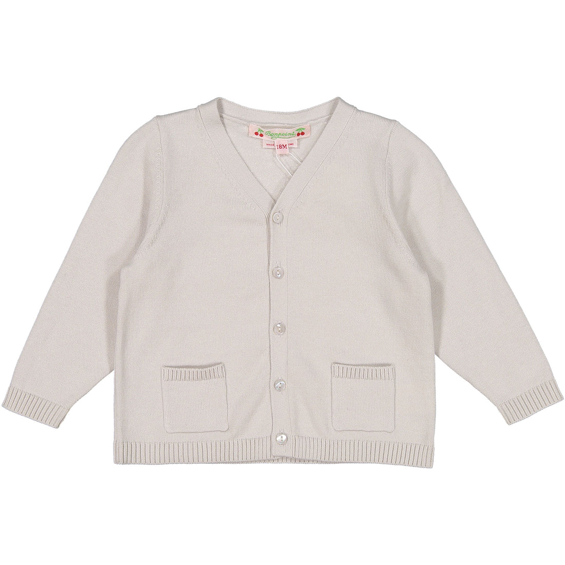 Bonpoint Grey Stitched Baby Cardigan