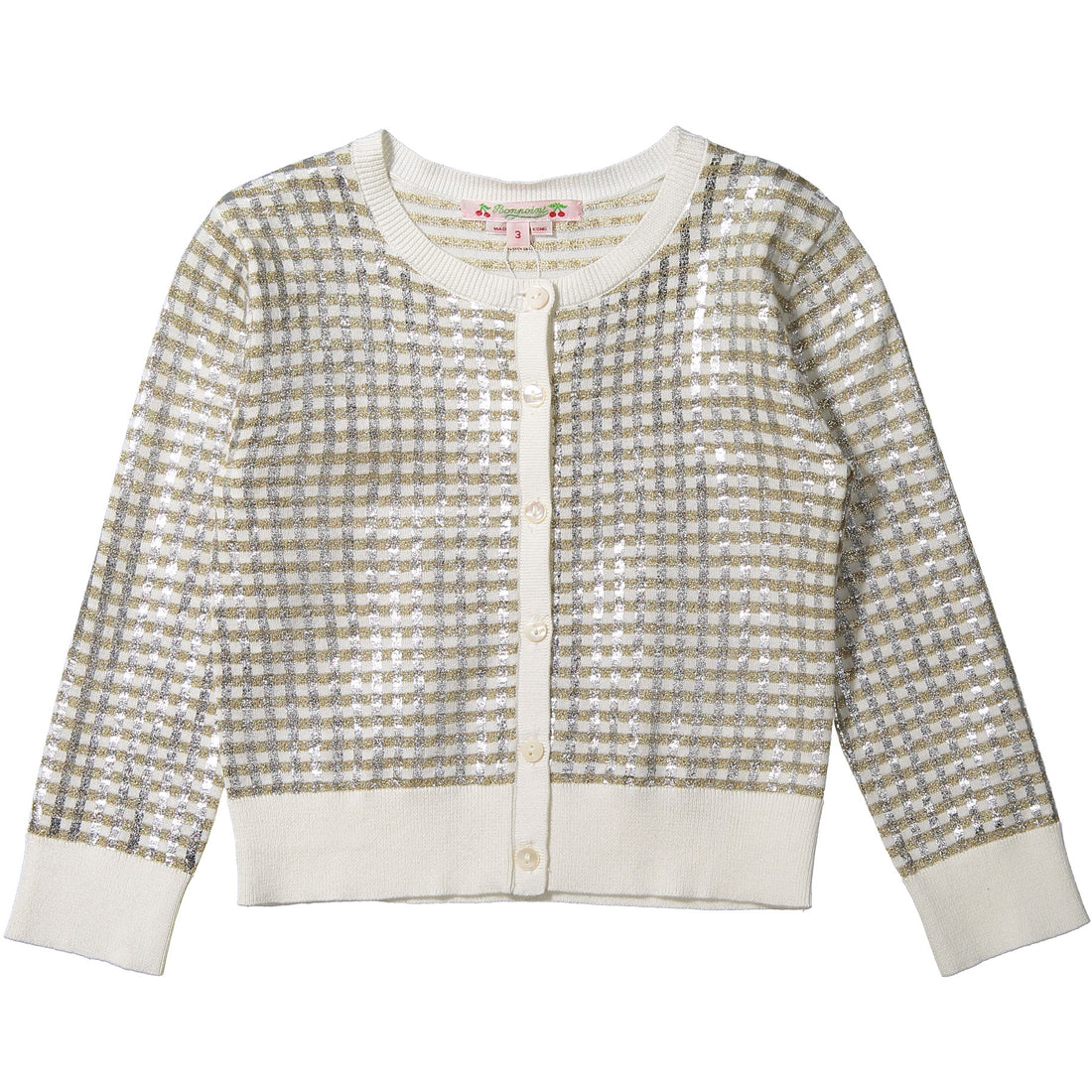 Bonpoint Gold Jacquard Cardigan