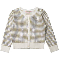 Bonpoint Gold Jacquard Cardigan
