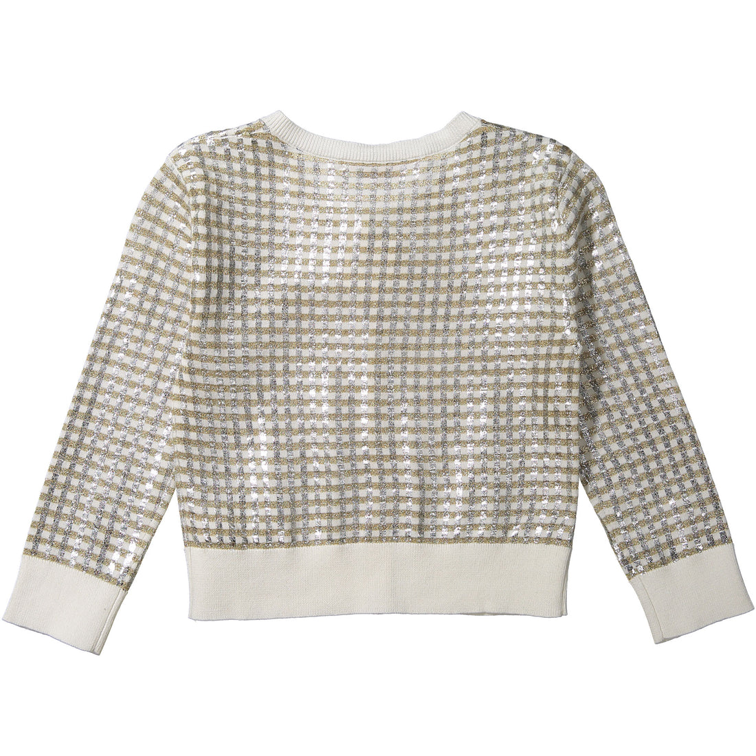 Bonpoint Gold Jacquard Cardigan