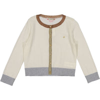 Bonpoint Ecru Coloblock Baby Cardigan