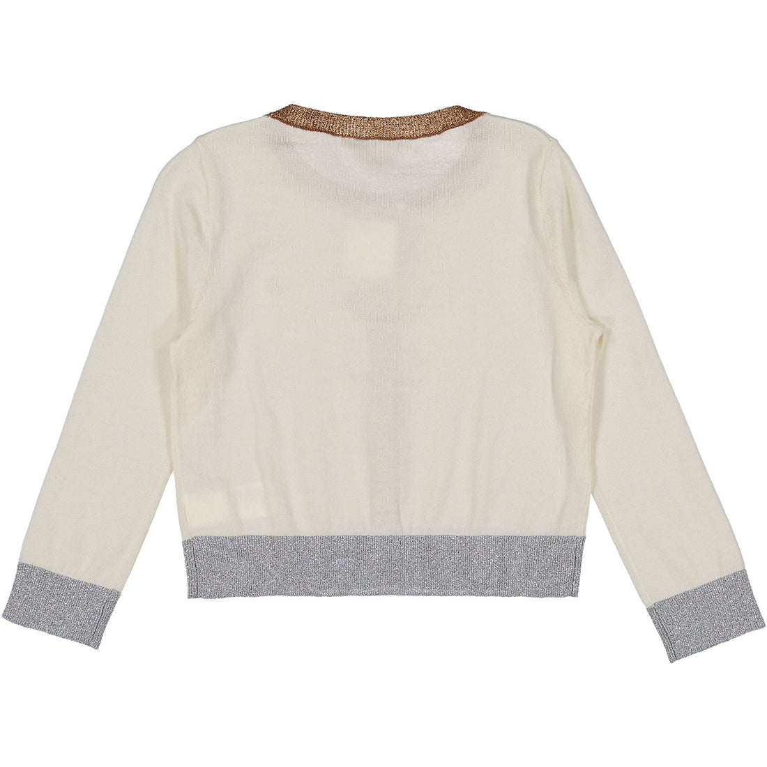 Bonpoint Ecru Colorblock Cardigan
