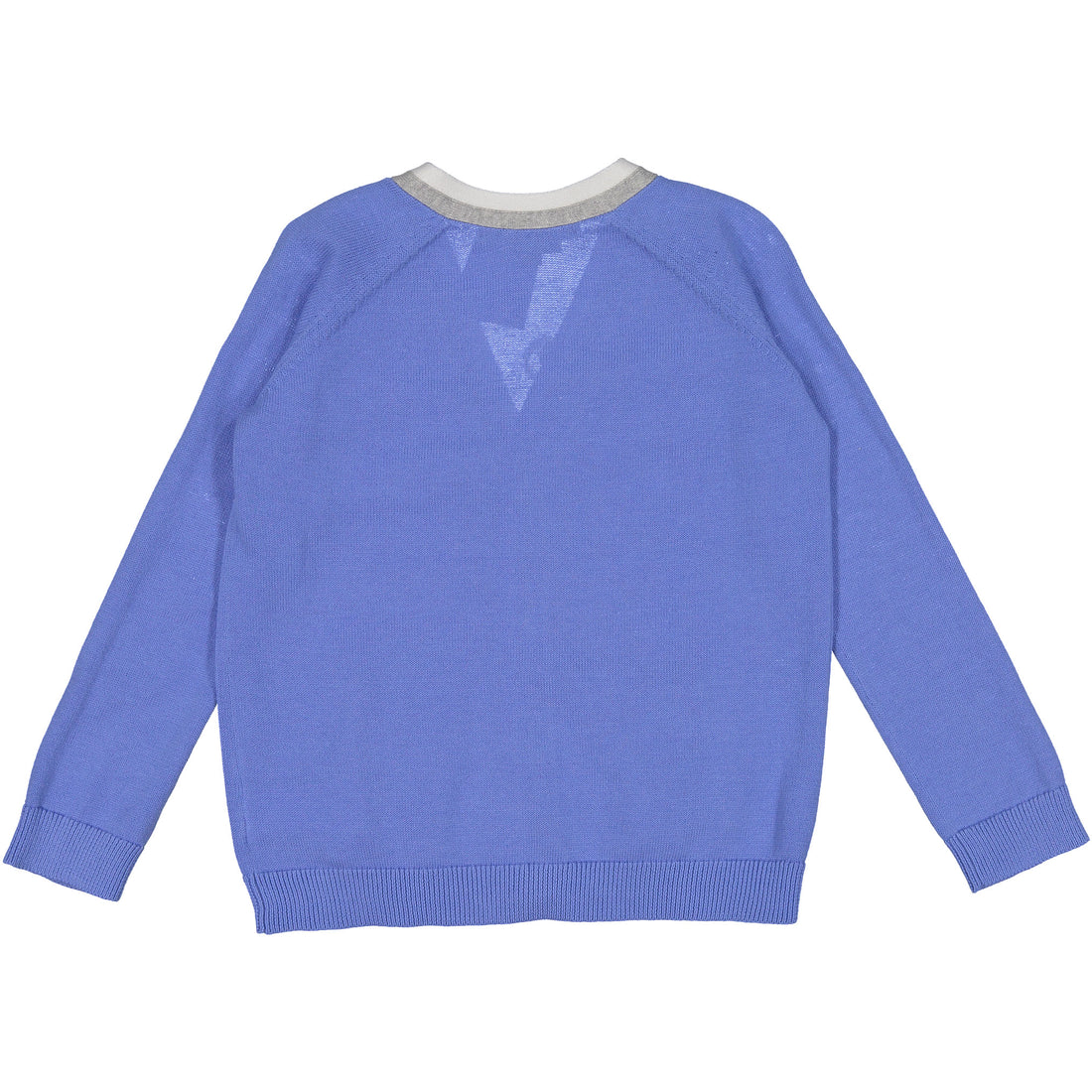 Bonpoint Bright Blue Trimmed V-neck Cardigan
