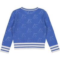 Bonpoint Blue Cherry Openwork YAM Cardigan