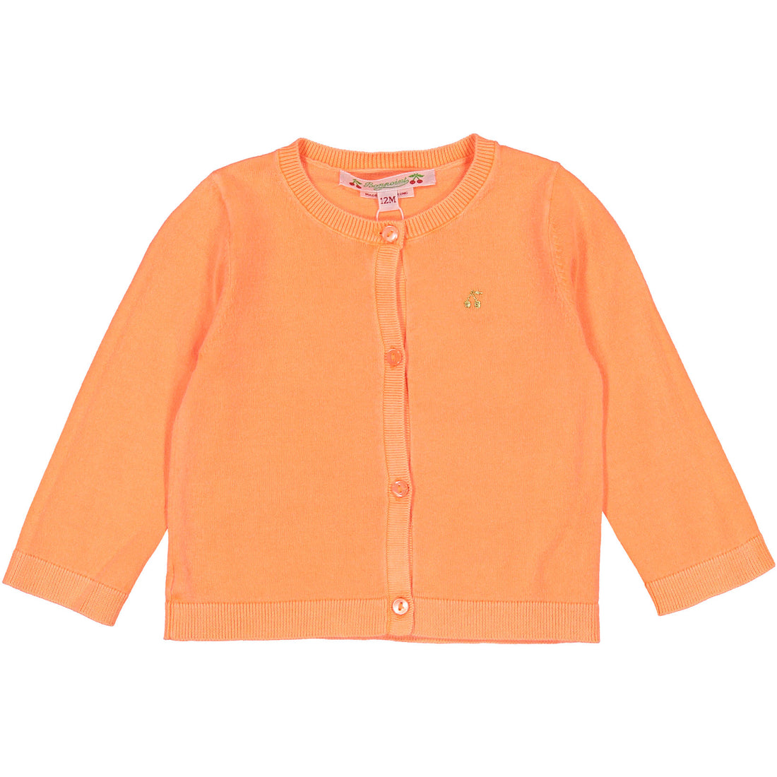 Bonpoint Neon Orange Baby Cardigan