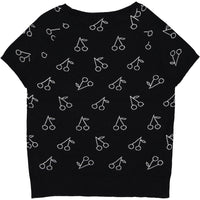 Bonpoint Black Embroidered Cherry YAM Sweater