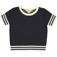 Bonpoint Off Black Stripe Trimmed Sweater
