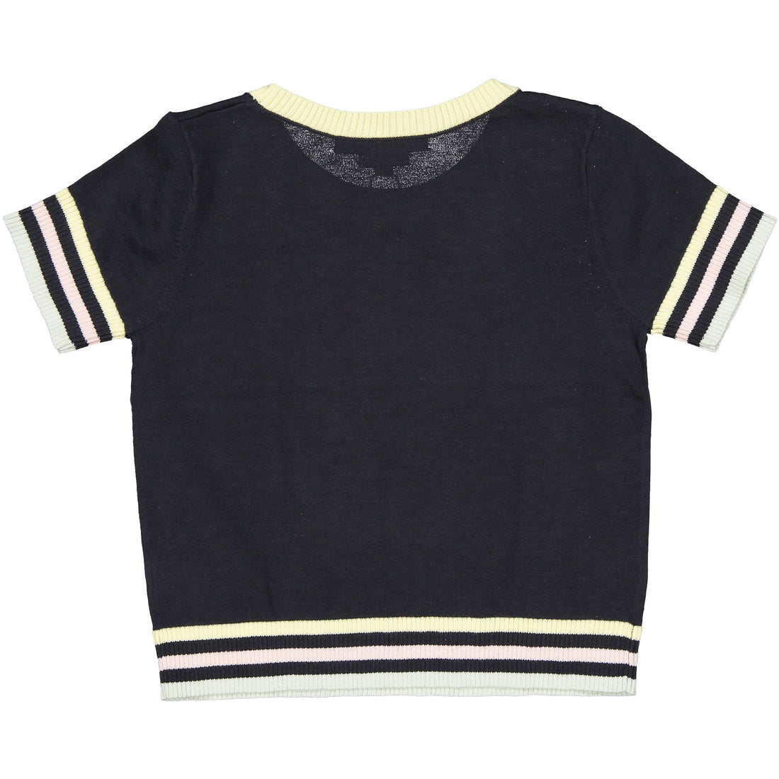 Bonpoint Off Black Stripe Trimmed Sweater