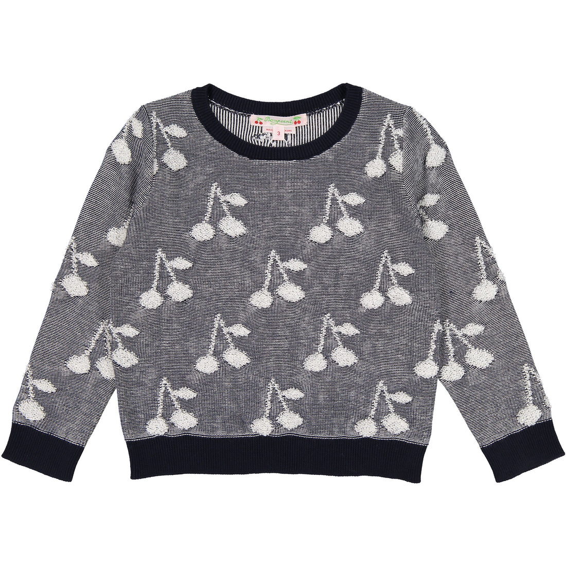 Bonpoint Marine Stitched Cherry Sweater