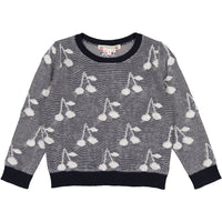 Bonpoint Marine Stitched Cherry Sweater