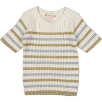 Bonpoint Ecru Lurex Striped Rib YAM Sweater