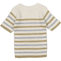 Bonpoint Ecru Lurex Striped Rib YAM Sweater