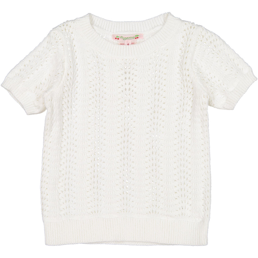 Bonpoint Cream Openwork Sweater