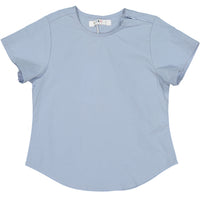 Coco Blanc Light Blue Woven Crew