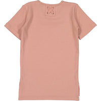 Coco Blanc Blush Pink V-neck Ribbed Tee