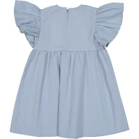 Coco Blanc Light Blue Short Sleeve Ruffle Pleat Dress