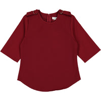 Coco Blanc Deep Red  3/4 Sleeve Crew