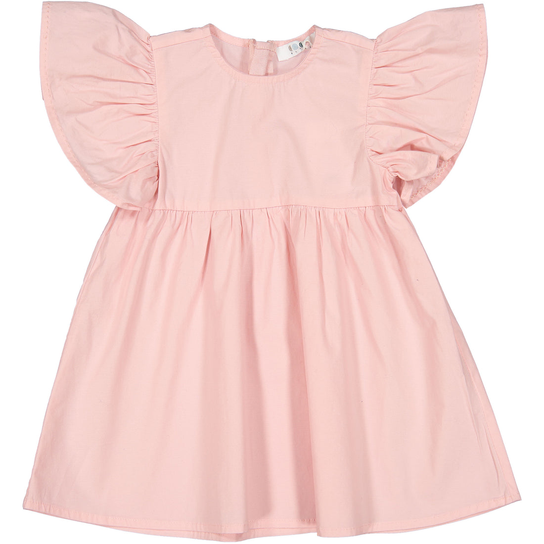 Coco Blanc Pink Short Sleeve Ruffle Pleat Dress