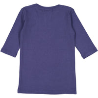 Coco Blanc Blue Ribbed 3/4 Criss Cross Tee