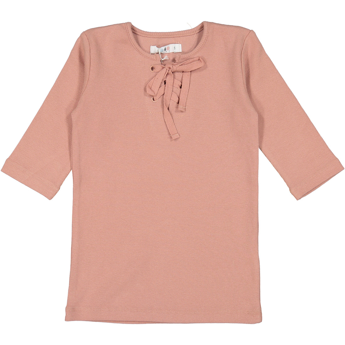 Coco Blanc Blush Pink Ribbed 3/4 Criss Cross Tee