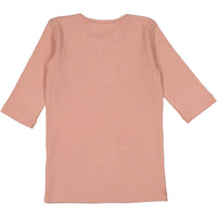 Coco Blanc Blush Pink Ribbed 3/4 Criss Cross Tee