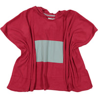 Coco Blanc Red/Grey Terry Swim Poncho