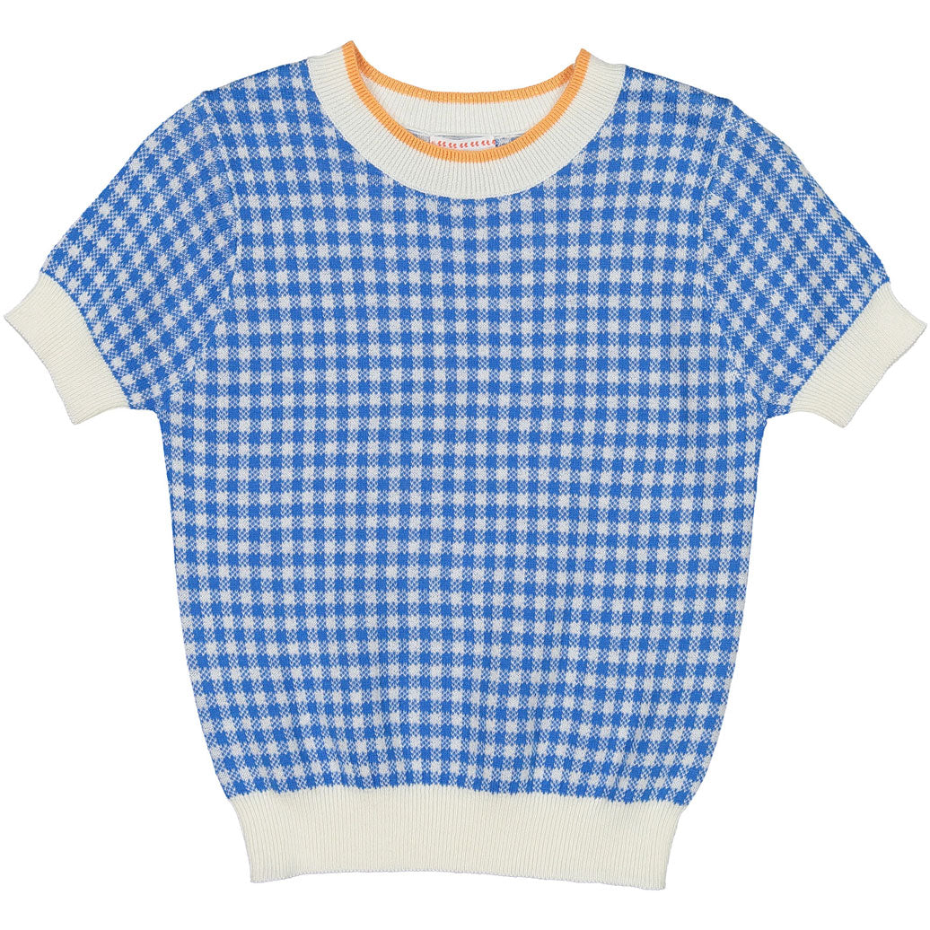 Morley Ocean Blue Check Hermoine Sweater