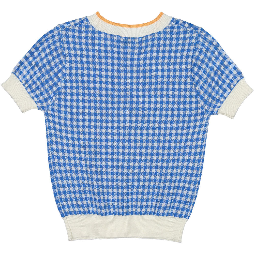 Morley Ocean Blue Check Hermoine Sweater