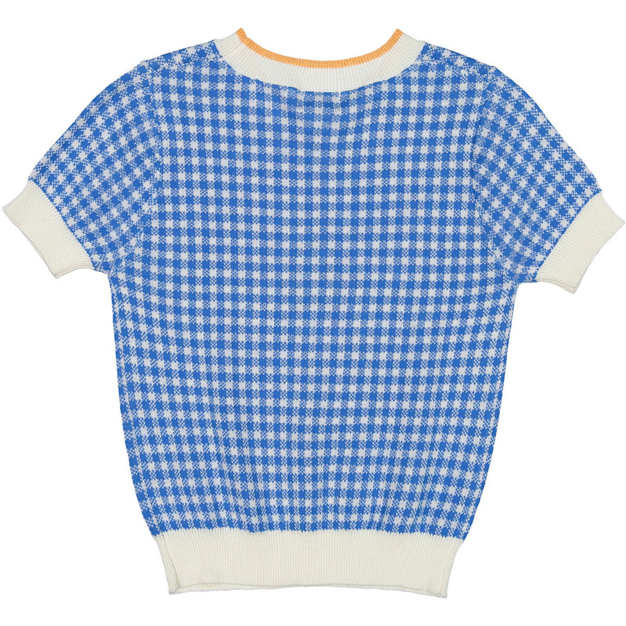 Morley Ocean Blue Check Hermoine Sweater