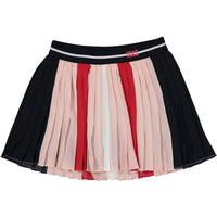 IKKS Red Colorblock Pleated Skirt