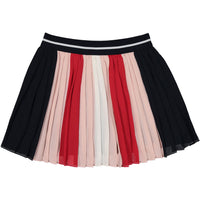 IKKS Red Colorblock Pleated Skirt