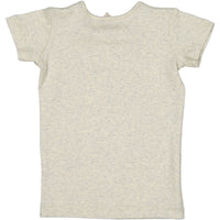 Coco Blanc Oatmeal Ribbed Short Sleeve Criss Cross Tee