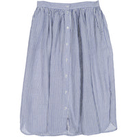 Morley Blue Stripe Maxi Button Skirt