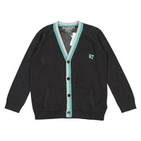 Bonpoint Black Trimmed V-neck Cardigan