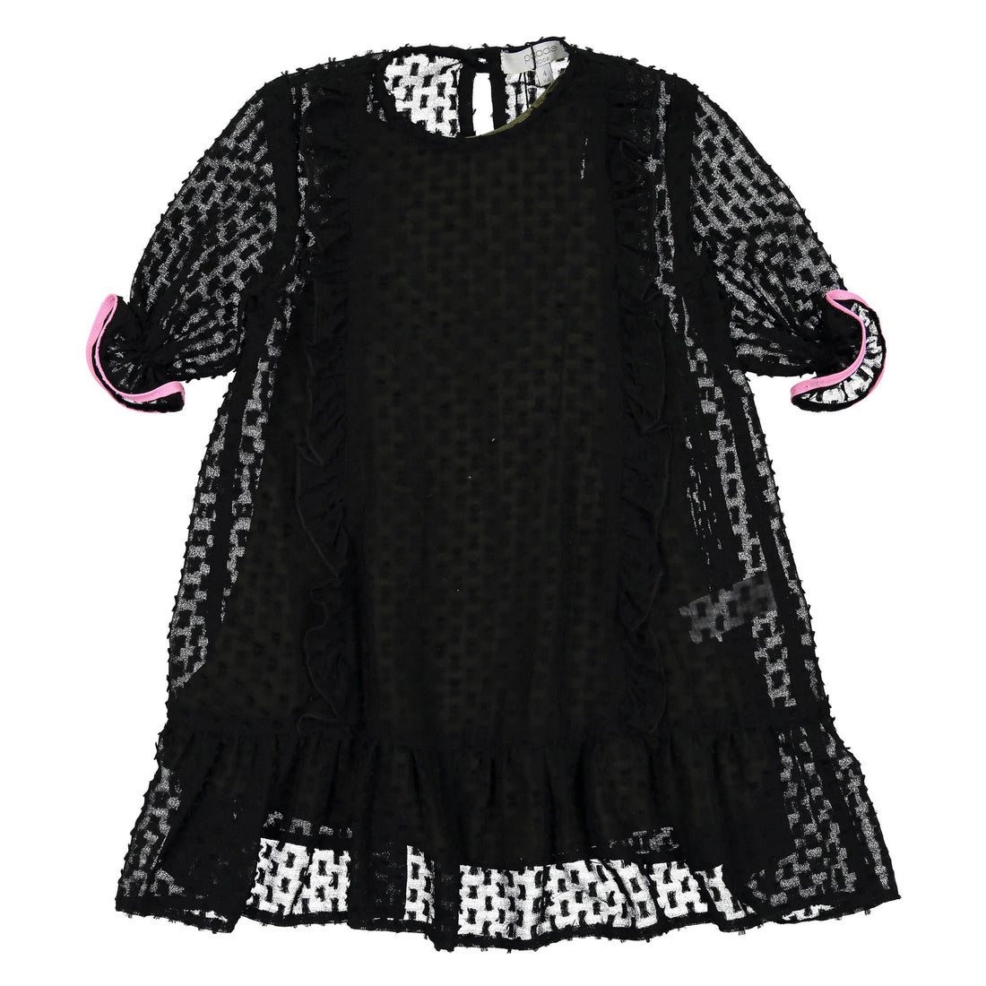 Paade Mode Popcorn Black Chiffon Dress
