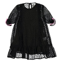 Paade Mode Popcorn Black Chiffon Dress