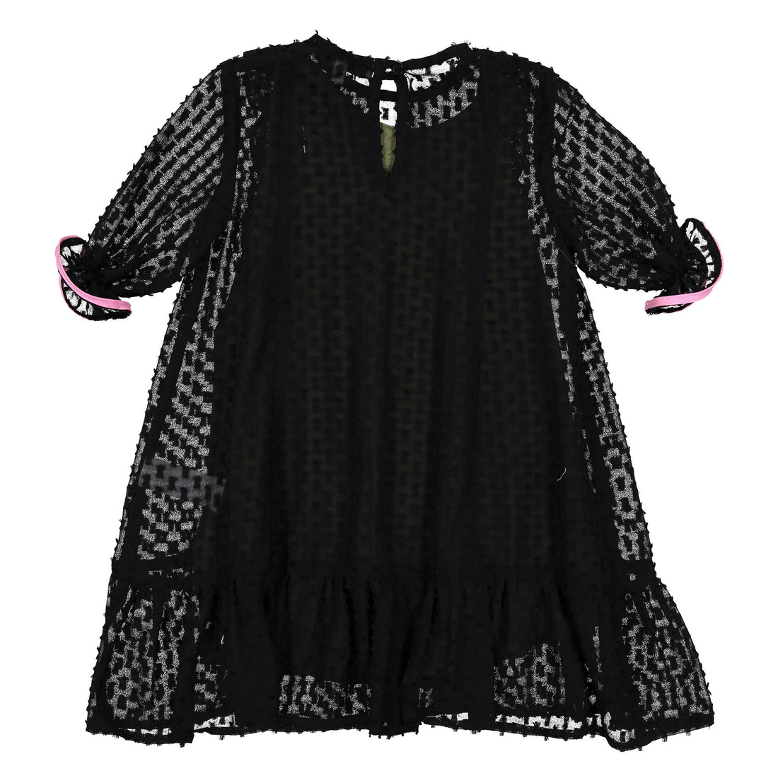Paade Mode Popcorn Black Chiffon Dress