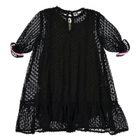 Paade Mode Popcorn Black Chiffon Dress