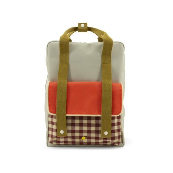 Sticky Lemon Pool Green/Apple Red/Leaf Green Gingham Large Backpack