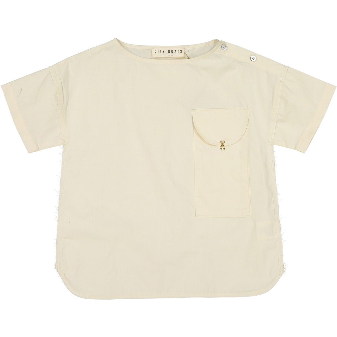 City Goats Muted White Play Top