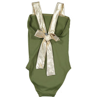 Nueces  Khaki/Gold Bow Swimsuit