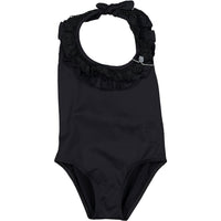 Nueces  Black Crochet Halter Swimsuit